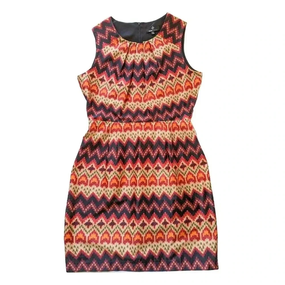 RONNI NICOLE Colorful Chevron Sheath Dress Size 16